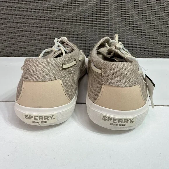 Sperry Men's Boat Shoes Size 11.5 Beige Canvas Slip-On Casual - Picture 3 of 8